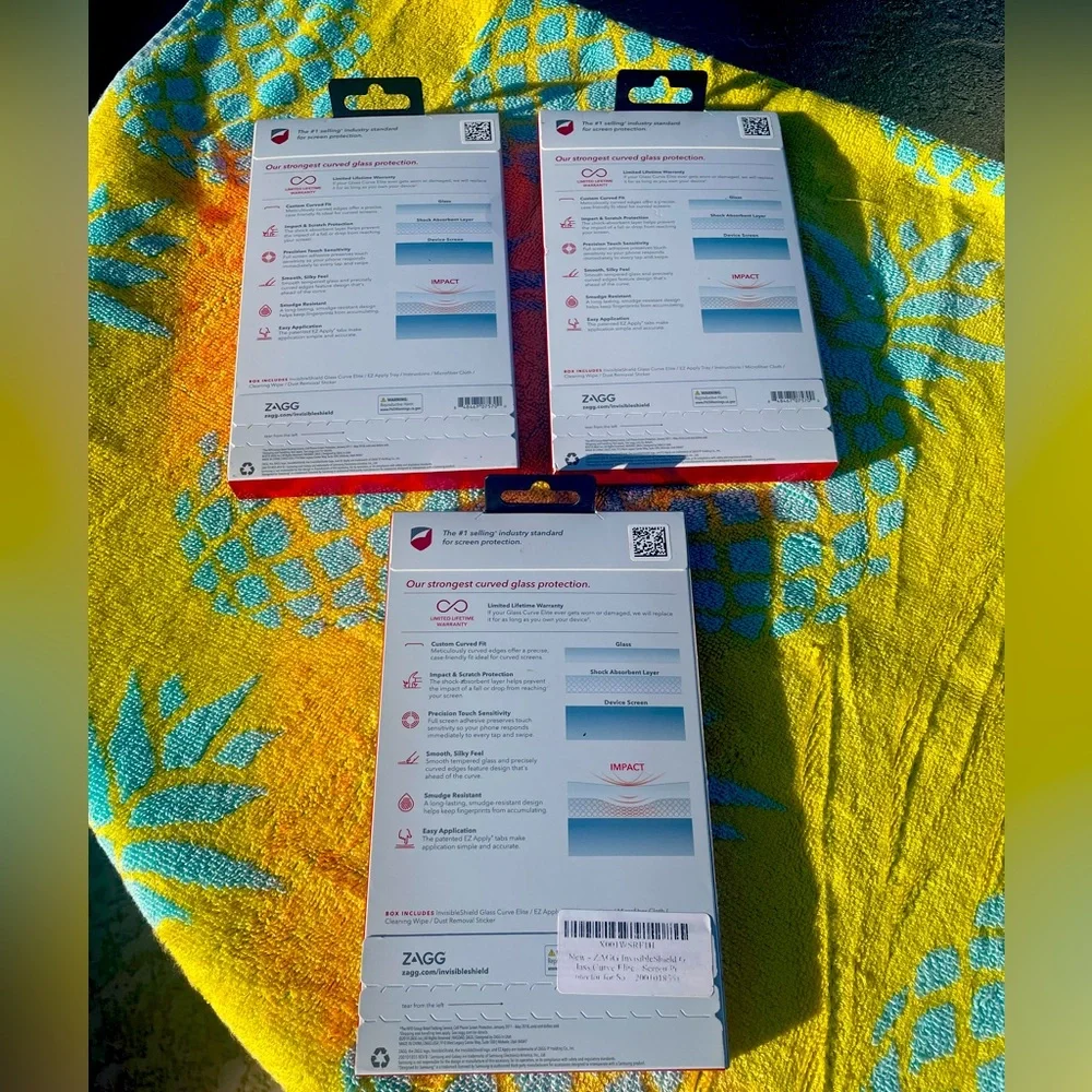 ZAGG InvisibleShield Glass Curve Elite for Samsung Galaxy Note9 - NIB - Lot of 4